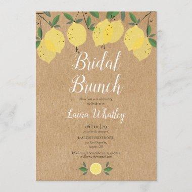 Rustic Bridal Brunch Lemon Bridal Shower Invitations