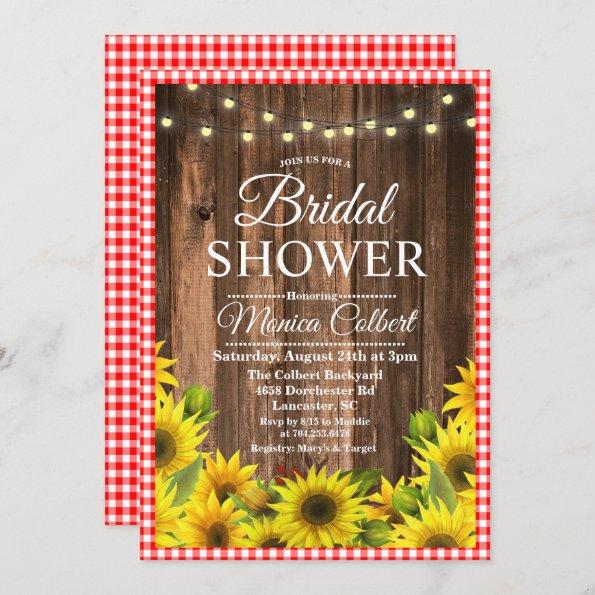 Rustic Bridal Shower BBQ Sunflower Invitations