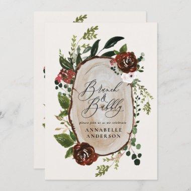 Rustic bridal shower brunch and bubbly save the date