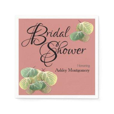 Rustic Bridal Shower Fall Aspen Leaves Orange Napkins