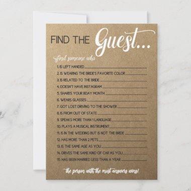 Rustic Bridal Shower Game- Match the Movie Songs