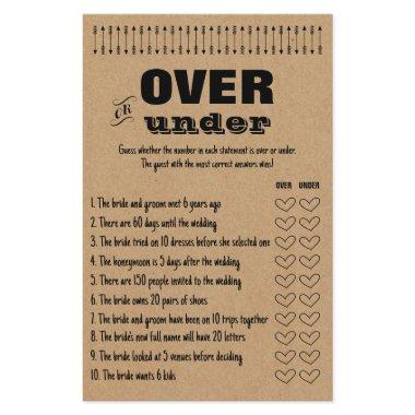 Rustic  Games Over or Under Game  Flyer