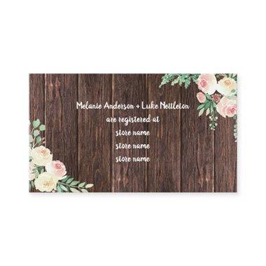 Rustic Bridal shower gift registry enclosure Invitations