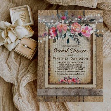 Rustic  Invite | Floral Chic Vineyard