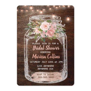 Rustic , Mason Jar Lights Boho Floral