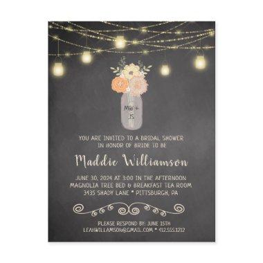 Rustic  Mason Jar Lights Floral Photo Post