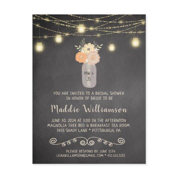 Rustic  Mason Jar Lights Floral Photo Post
