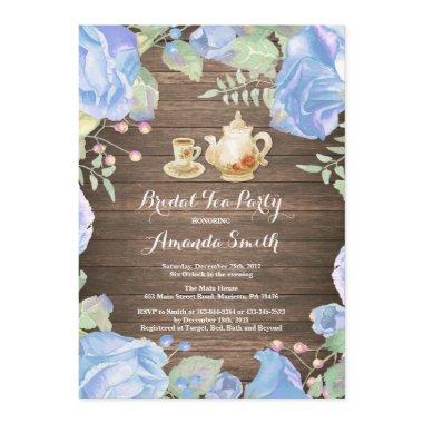 Rustic Bridal Shower Tea Party Invitations Floral