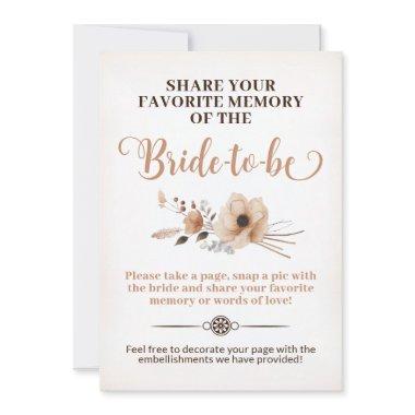 Rustic Bride to be Memory Game Sign