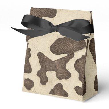 Rustic Brown Cow Print Country Western Rodeo Party Favor Boxes