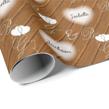 Rustic Brown Wood Wedding Designs Wrapping Paper