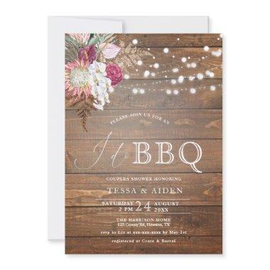 Rustic Budget I Do BBQ Couples Shower Invitations