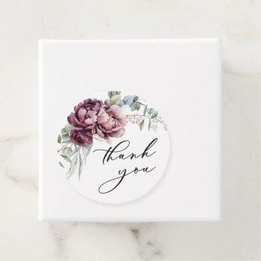 Rustic Burgundy and Plum Floral Thank You Favor Favor Tags