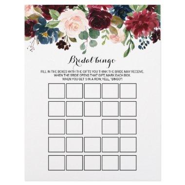 Rustic Burgundy Bridal Bingo, Bridal Shower Game