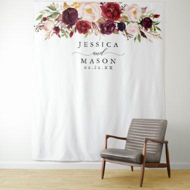 Rustic Burgundy Marsala Backdrop - Photo Booth