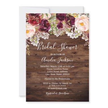 Rustic Burgundy Peach Floral