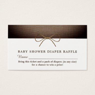 Rustic Burlap Bow, Diaper Raffle Ticket