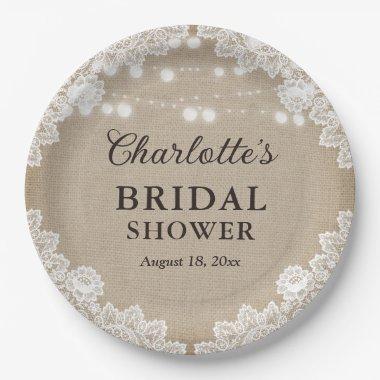 Rustic Burlap  Paper Plate
