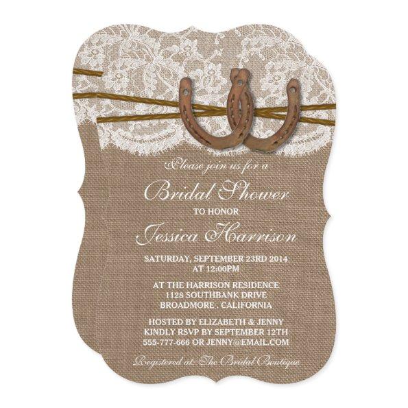 Rustic Burlap & Lace Horseshoe