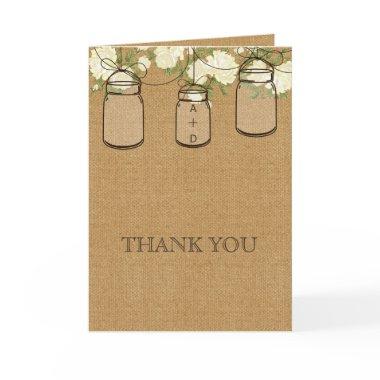 rustic burlap mason jars bridal shower Thank You