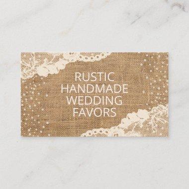 Rustic Burlap Pearl Lace Handmade Wedding Favors Business Invitations