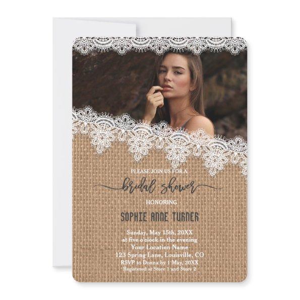 Rustic Burlap Vintage Lace Photo