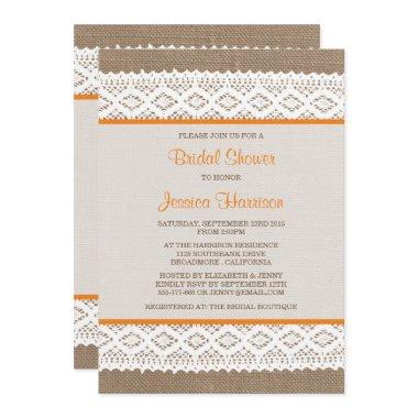 Rustic Burlap & Vintage White Lace