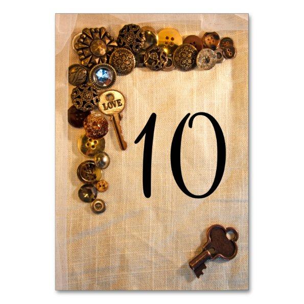Rustic Buttons Table Numbers