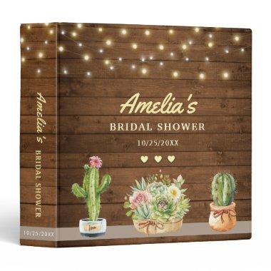 Rustic Cacti Succulent  Album Planner 3 Ring Binder