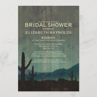 Rustic Cactus Bridal Shower Invitations