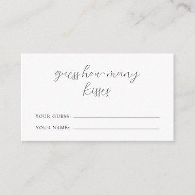 Rustic Calligraphy Guess How Many Kisses Game Invitations