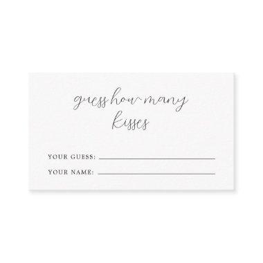 Rustic Calligraphy Guess How Many Kisses Game Invitations