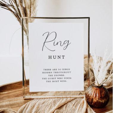Rustic Calligraphy Ring Hunt Bridal Shower Game Poster