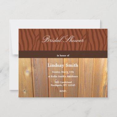 Rustic Cedar Fence Bridal Shower Invitations
