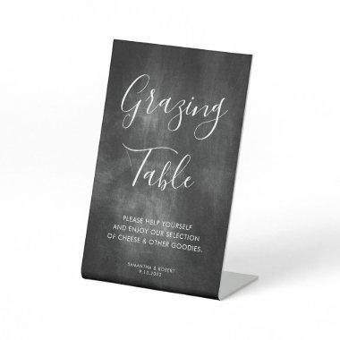 Rustic Chalk Board Script Grazing Table Wedding Pedestal Sign