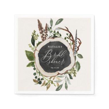 Rustic chalk + wood slice  party napkins