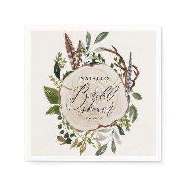 Rustic chalk + wood slice  party napkins