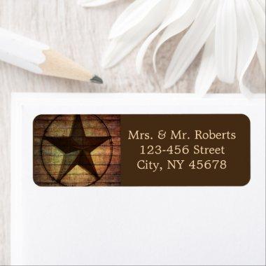 rustic chic barn wood texas star western wedding label