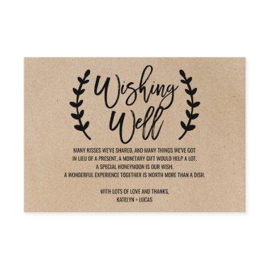 Rustic Chic Faux Kraft Wedding Wishing Well Enclosure Invitations