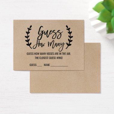 Rustic Chic Guess How Many Kisses Game Invitations