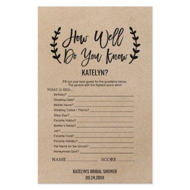 Rustic Chic How Well Do You Know The Bride Game