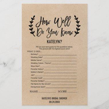 Rustic Chic How Well Do You Know The Bride Game