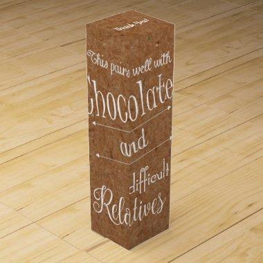 Rustic Chocolate And Wine Tasting Party Wine Gift Box