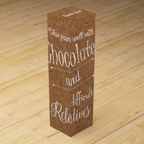 Rustic Chocolate And Wine Tasting Party Wine Gift Box