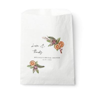 Rustic Christmas Botanical Bridal Shower Favor Bag