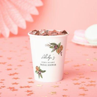Rustic Christmas Botanical  Paper Cups