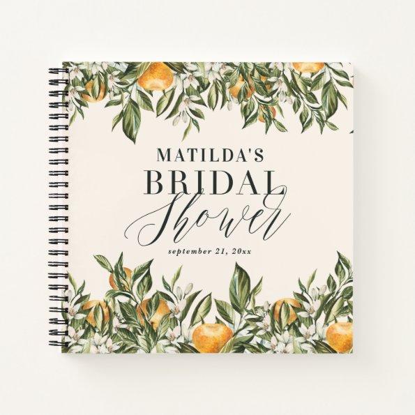 Rustic citrus bridal shower botanical floral chic notebook