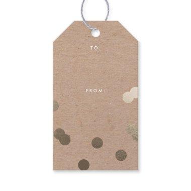 Rustic Confetti Kraft and Gold Gift Tags