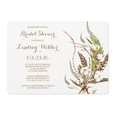 Rustic Cotton Floral Feather