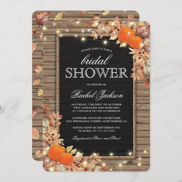 Rustic Country Autumn Fall Bridal Shower Invitations